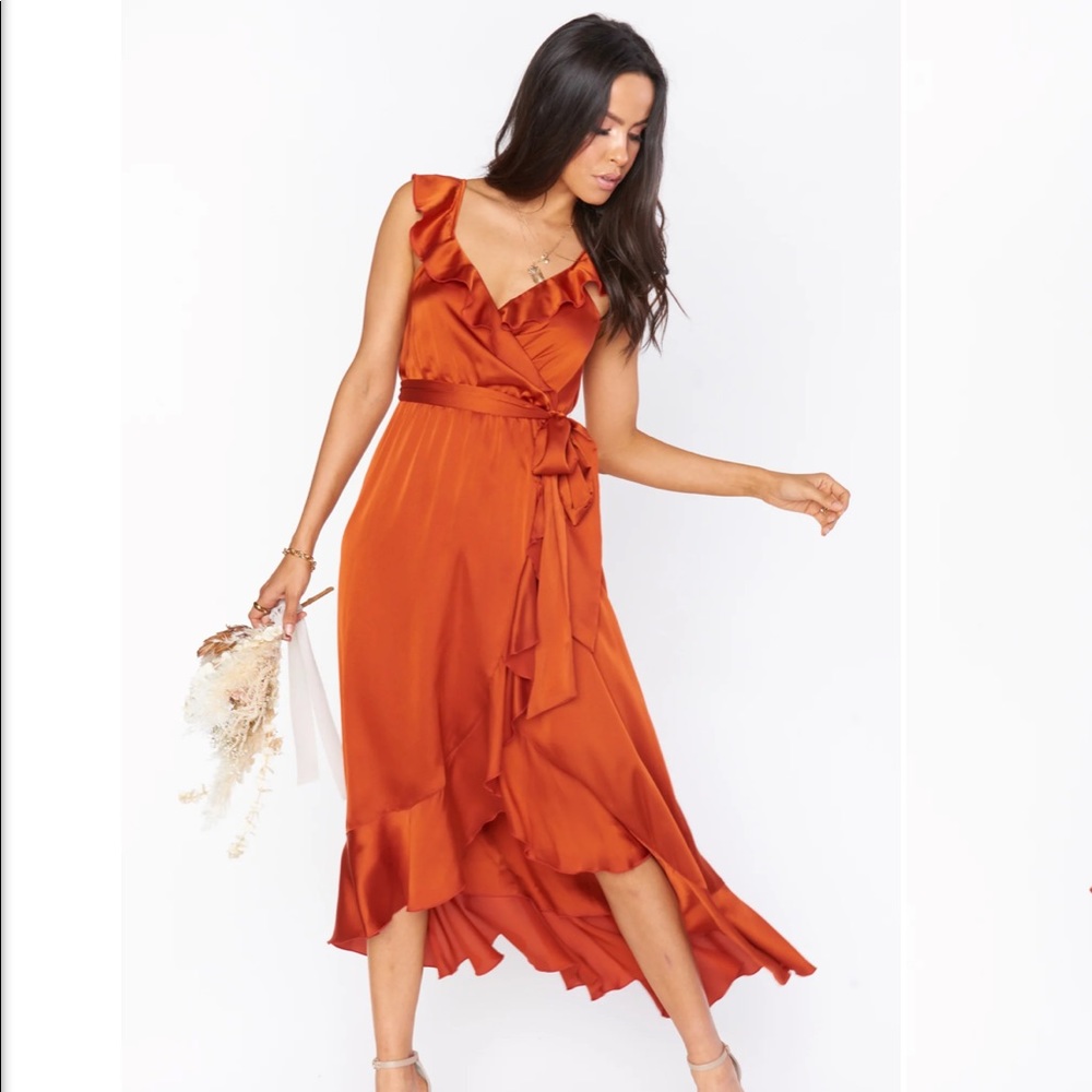 Show Me Your Mumu Burnt Orange Wrap Dress